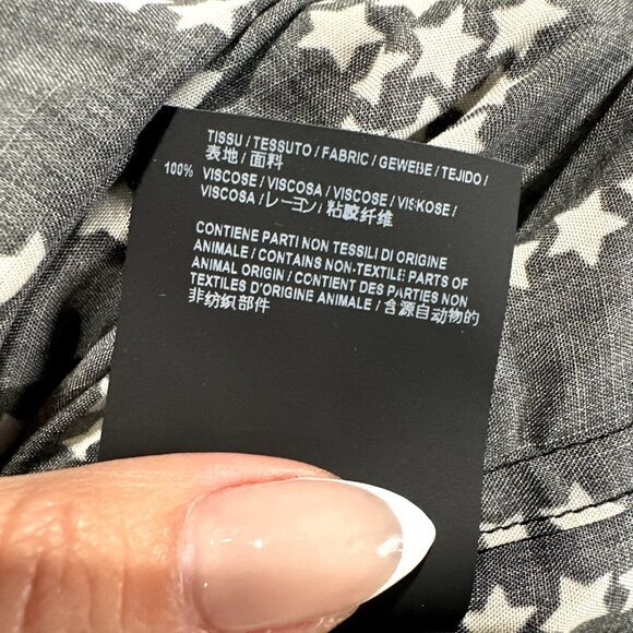 Saint Laurent Button Front Shirt in Black Cream Star - Picture 6 of 6